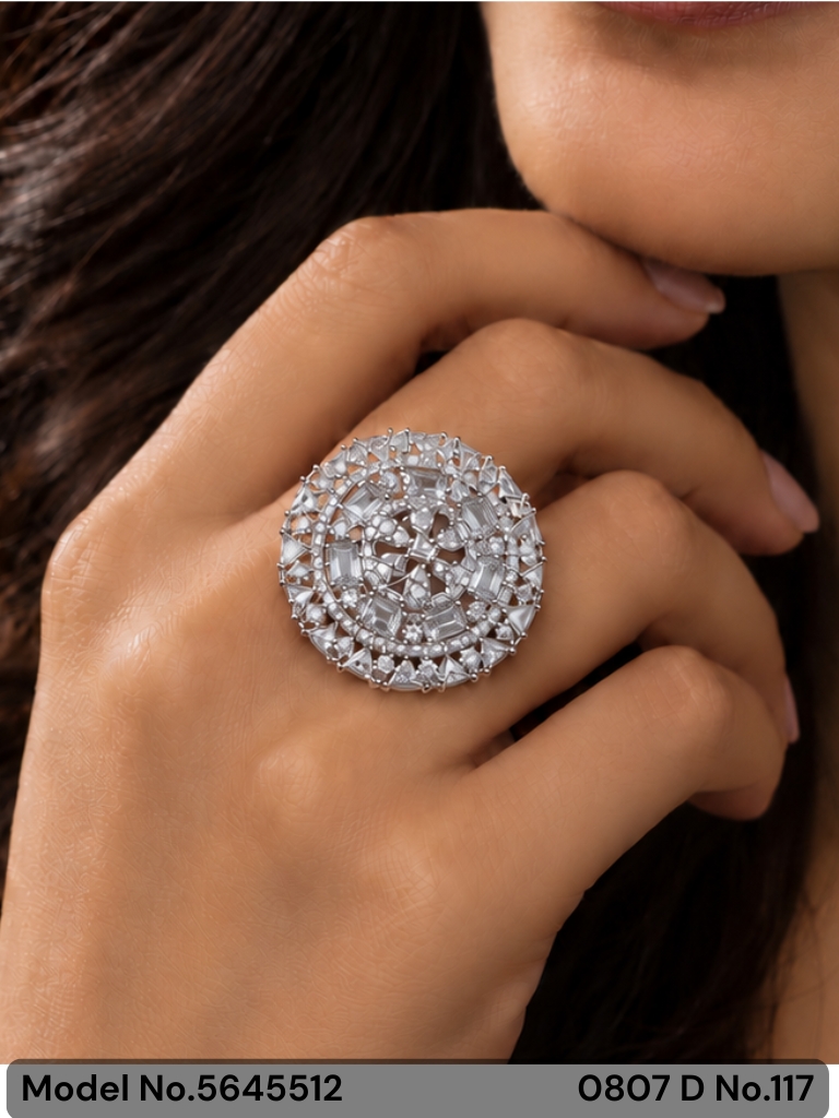 Floriana Sculpted Blossom Pavé Ring